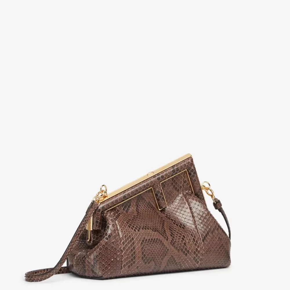 Fendi Clutches & Pochetten<Tasche Aus Pythonleder In Dunkelbraun