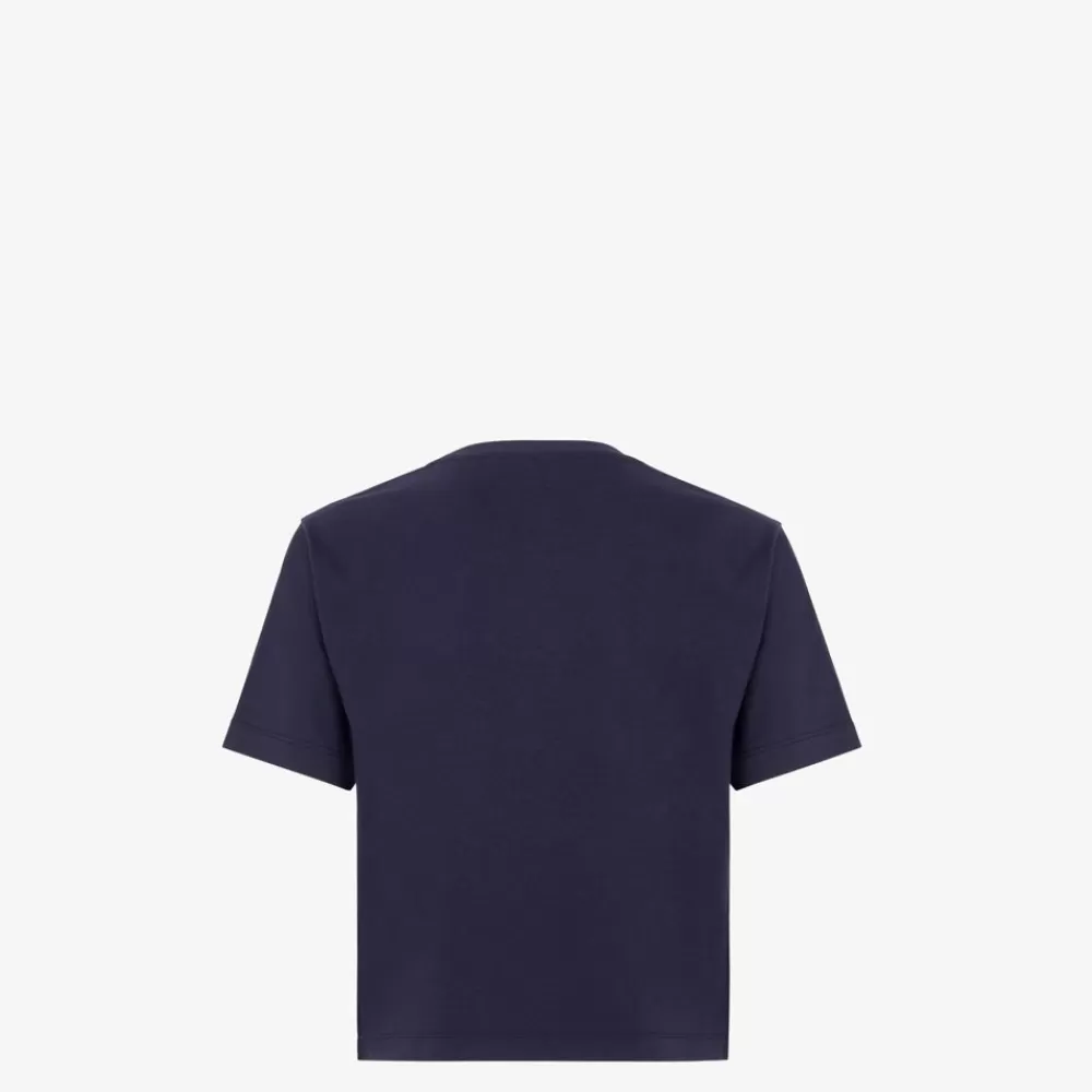 Fendi T-Shirts Und Sweatshirts<T-Shirt Aus Baumwolle In Blau
