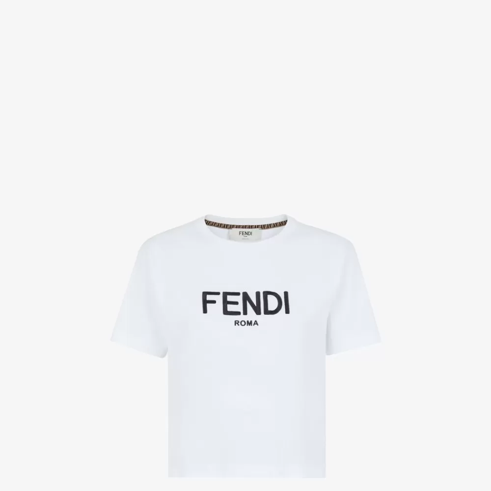 Fendi T-Shirts Und Sweatshirts<T-Shirt Aus Baumwolle In Weis