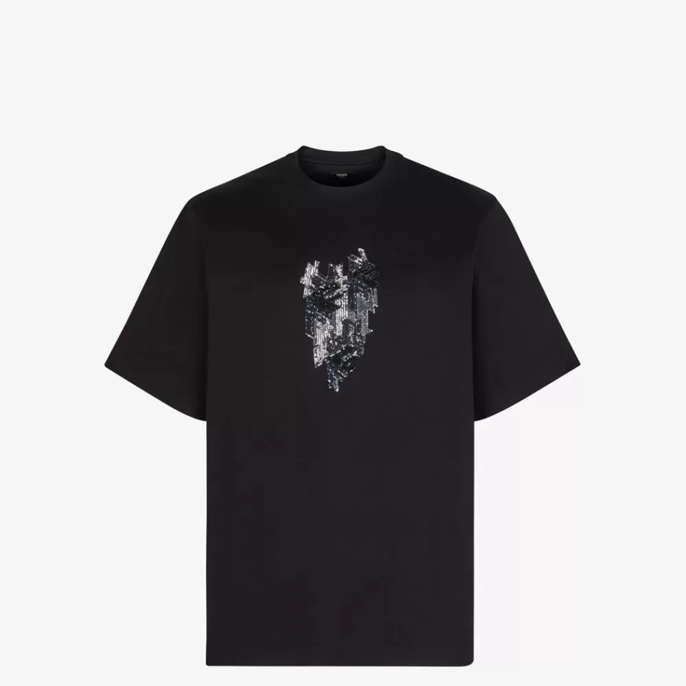 Fendi T-Shirts Und Sweatshirts<T-Shirt Aus Jersey In Schwarz
