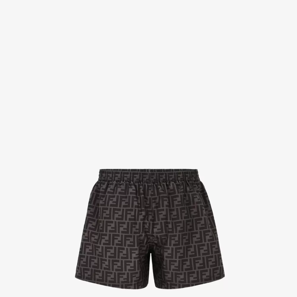 Fendi Swimwear<T-Shirt Aus Technischem Gewebe In Schwarz