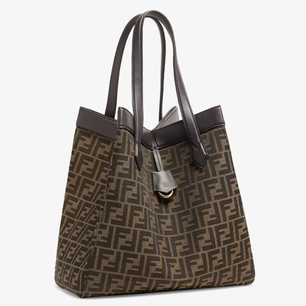 Fendi Beuteltaschen<Wandelbare Tasche Aus Ff-Jacquardstoff In Braun