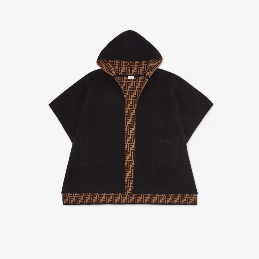 Fendi Accessoires<Wendbarer Mantel In Schwarz Mit Logo