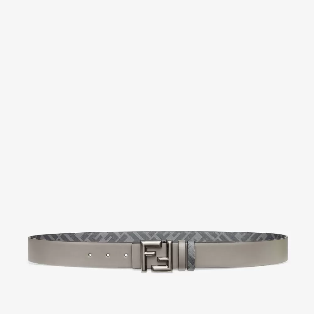 Fendi Gurtel<Wendegurtel Aus Leder In Taubengrau