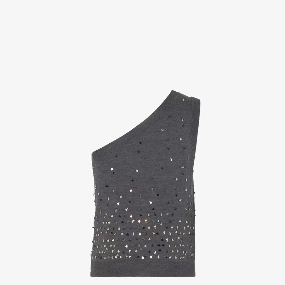 Fendi Strickbekleidung<Weste Aus Wolle In Grau